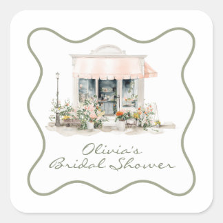 Fresh off the Market Bridal Shower Square Sticker