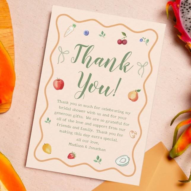 Fresh Off the Market Bridal Shower Thank You Card (Creator Uploaded)