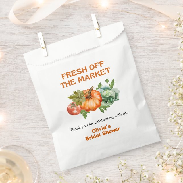 Fresh Off The Market Bridal Shower Thank You  Favour Bags (Clipped)