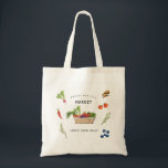 Fresh off the market  Bridal shower  Tote Bag<br><div class="desc">Cute farmers market fresh food inspired hand painted fruits and vegetables Fresh off the market Bridal shower tote.</div>