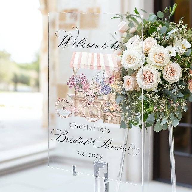 Fresh Off the market Bridal shower Welcome Acrylic Sign (Creator Uploaded)