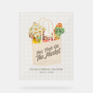 Fresh Off the Market Bridal Shower Welcome Sign