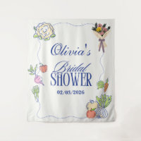 Fresh Off the Market Bridal Shower Whimsical Drawn