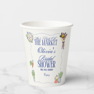 Fresh Off the Market Bridal Shower Whimsical  Paper Cups