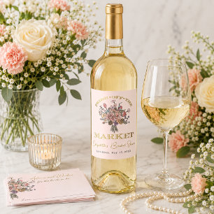 Fresh Off the Market Bridal Shower  Wine Label
