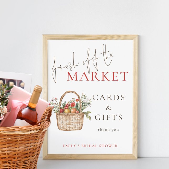 Fresh off the Market Cards Gifts Bridal Shower Poster (Creator Uploaded)