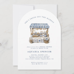 Fresh off the Market - Coastal Market Bridal Invitation