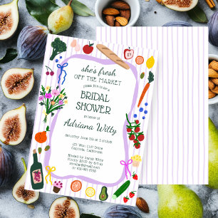 FRESH OFF THE MARKET Cute Custom Bridal Shower Invitation
