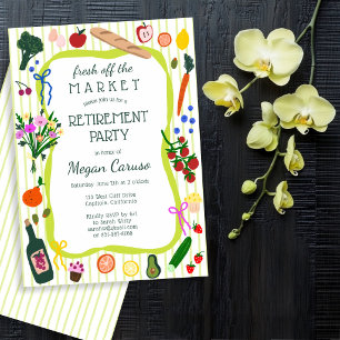 FRESH OFF THE MARKET Cute Custom Retirement Party  Invitation