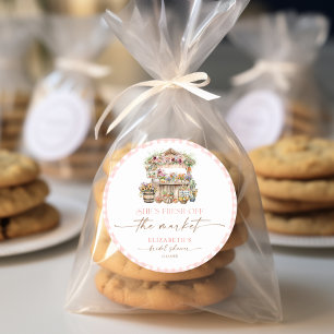 Fresh Off The Market Fall Bridal Shower Classic Round Sticker