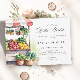 Fresh Off the Market Farmer Stand Bridal Shower Invitation