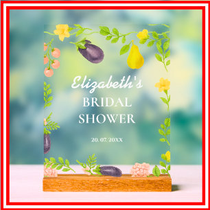 Fresh Off The Market Farmers Market Bridal Shower Acrylic Sign