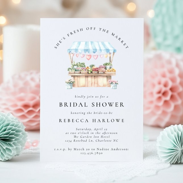 Fresh Off The Market Farmers Market Bridal Shower  Invitation (Creator Uploaded)