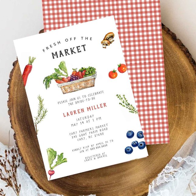 Fresh Off the Market Farmers market Bridal shower  Invitation (Creator Uploaded)