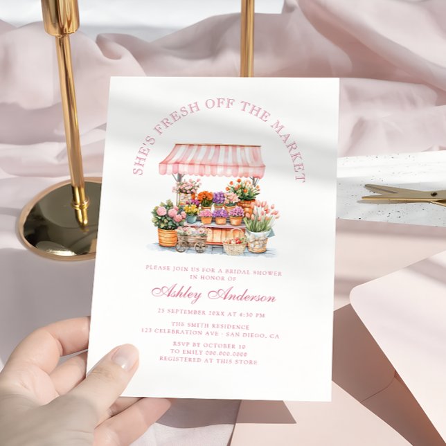Fresh Off The Market Farmers Market Bridal Shower Invitation (Creator Uploaded)