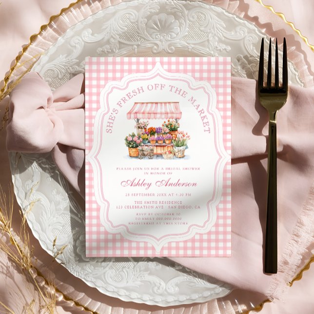 Fresh Off The Market Farmers Market Bridal Shower Invitation (Creator Uploaded)