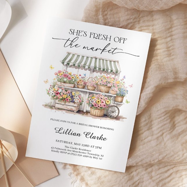 Fresh Off The Market Farmers Market Bridal Shower Invitation (Creator Uploaded)