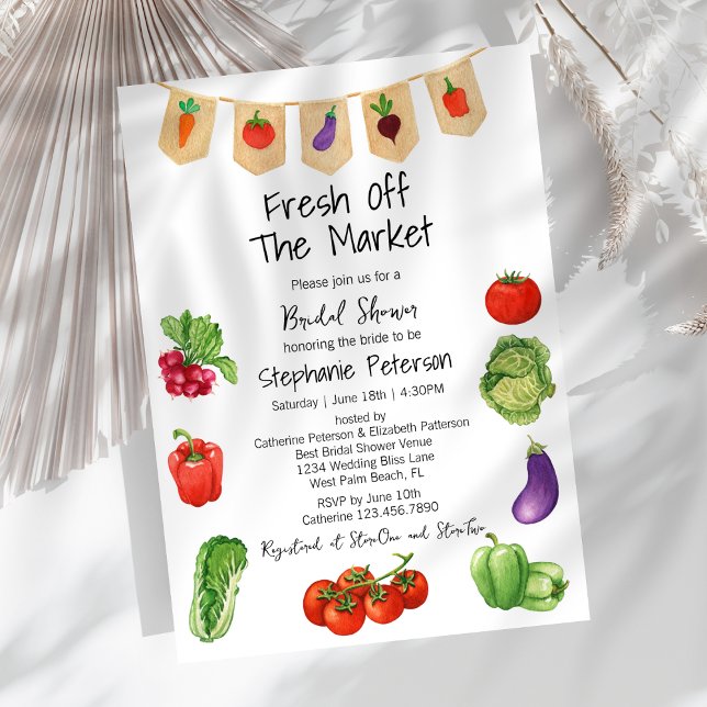 Fresh Off the Market Farmers Market Bridal Shower Invitation (Creator Uploaded)