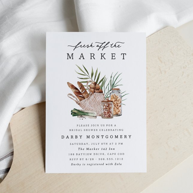 Fresh Off the Market Farmers Market Bridal Shower Invitation (Creator Uploaded)