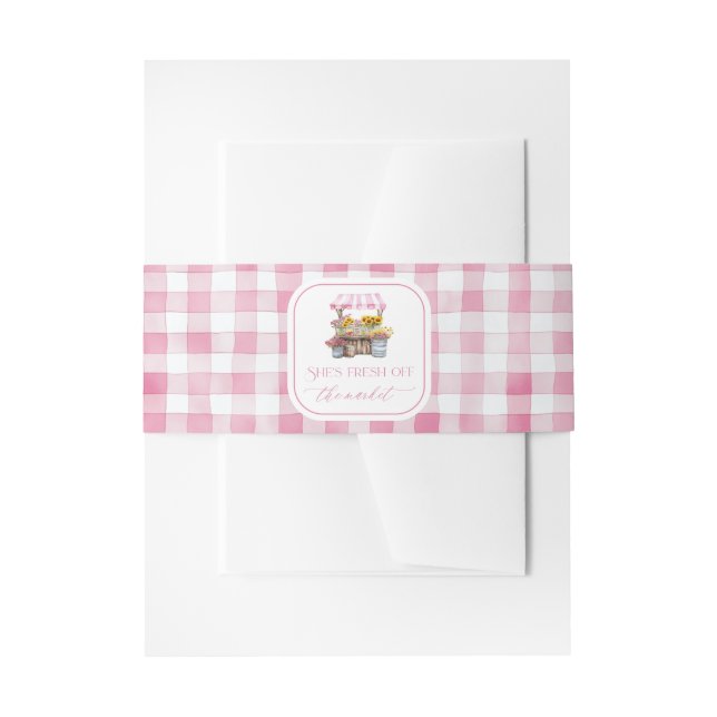 Fresh Off The Market Farmers Market Bridal Shower Invitation Belly Band (Front Example)