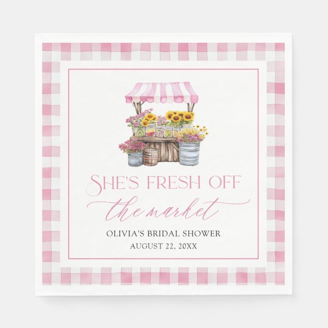 Fresh Off The Market Farmers Market Bridal Shower Napkin (Front)