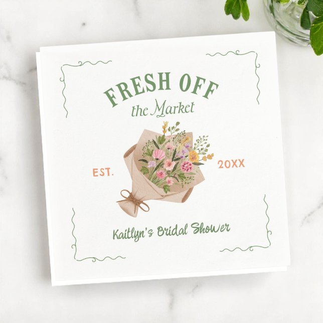 Fresh Off The Market Farmer's Market Bridal Shower Napkin (Creator Uploaded)