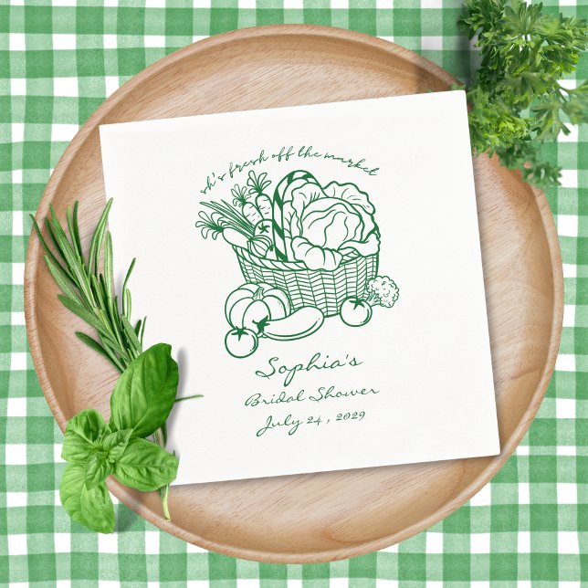 Fresh Off The Market Farmers Market Bridal Shower Napkin (Creator Uploaded)