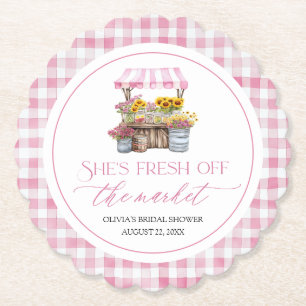 Fresh Off The Market Farmers Market Bridal Shower Paper Coaster