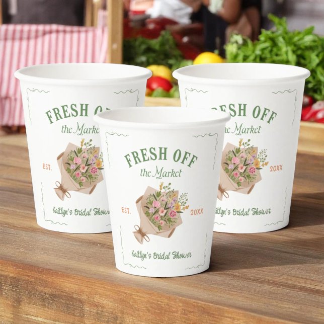 Fresh Off The Market Farmer's Market Bridal Shower Paper Cups (Creator Uploaded)