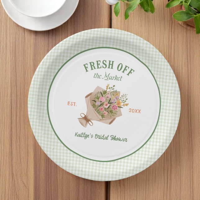 Fresh Off The Market Farmer's Market Bridal Shower Paper Plate (Creator Uploaded)