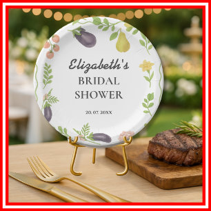 Fresh Off The Market Farmers Market Bridal Shower Paper Plate