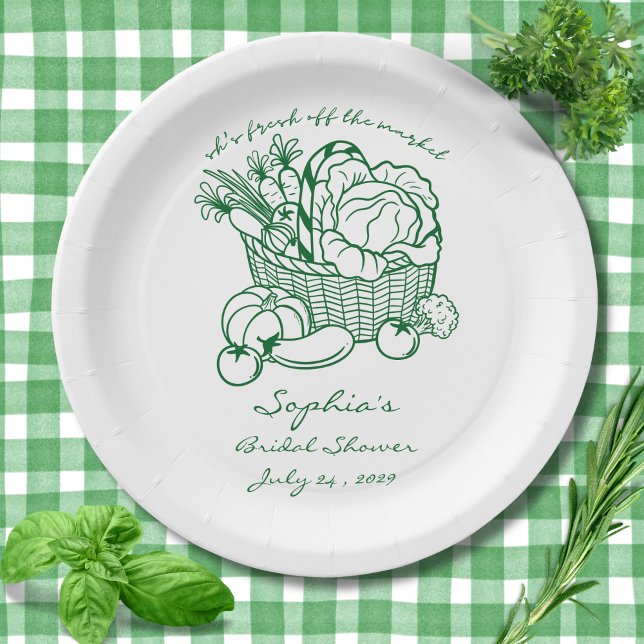 Fresh Off The Market Farmers Market Bridal Shower Paper Plate (Creator Uploaded)
