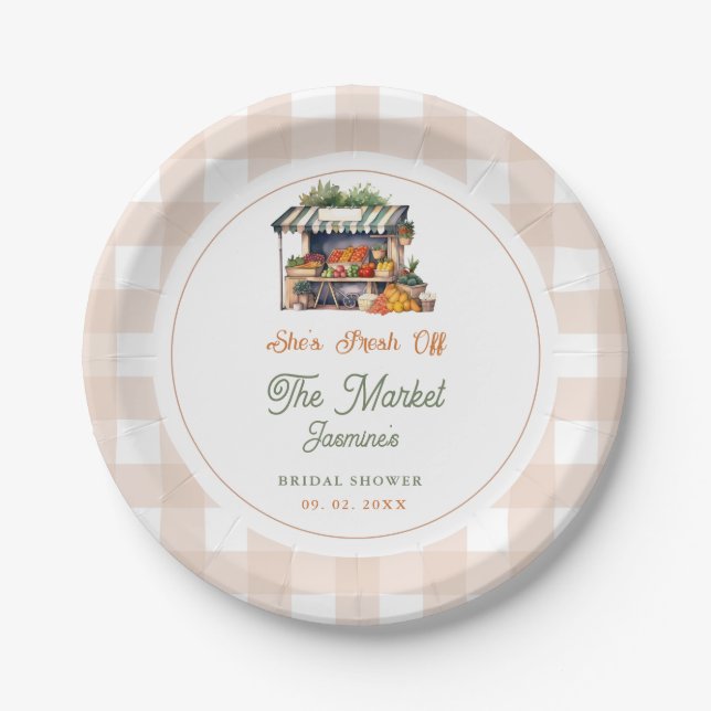 Fresh Off The Market Farmers Market Bridal Shower  Paper Plate (Front)