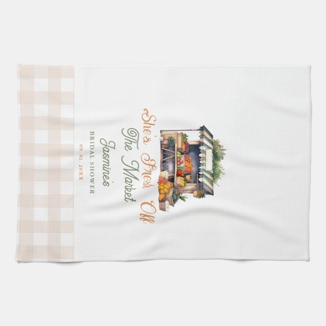 Fresh Off The Market Farmers Market Bridal Shower  Tea Towel (Horizontal)