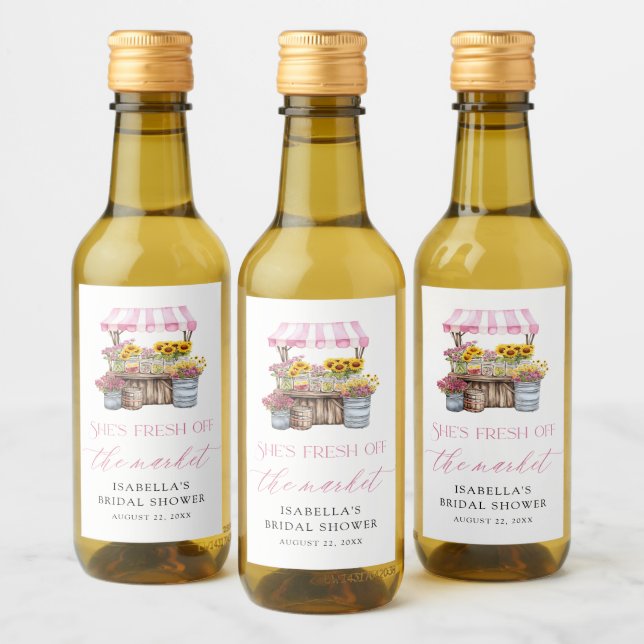 Fresh Off The Market Farmers Market Bridal Shower  Wine Label (Bottles)