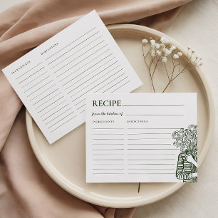 Fresh Off The Market Floral Bridal Recipe Cards