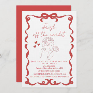 Fresh Off the market floral bridal shower Invitation