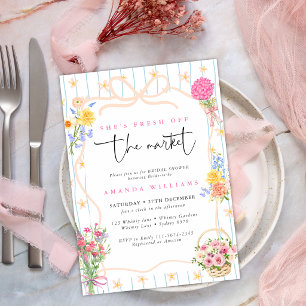 Fresh off the Market Floral Bridal Shower  Invitation