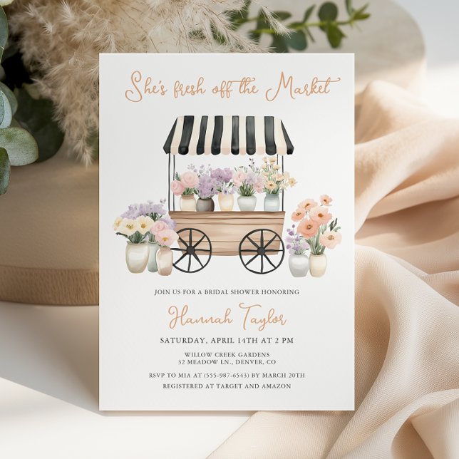Fresh Off The Market Floral Bridal Shower Invitation (Creator Uploaded)