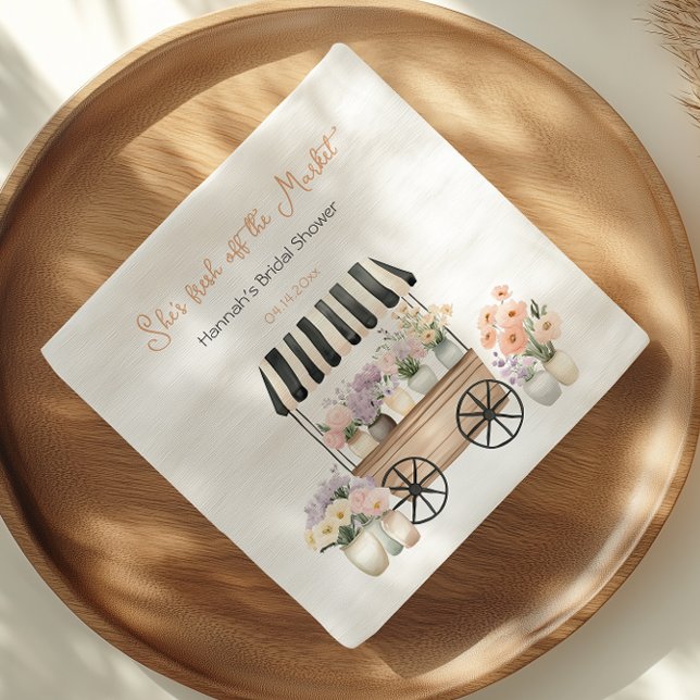 Fresh Off The Market Floral Bridal Shower Napkin (Creator Uploaded)