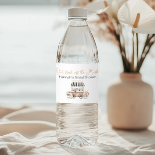 Fresh Off The Market Floral Bridal Shower Water Bottle Label
