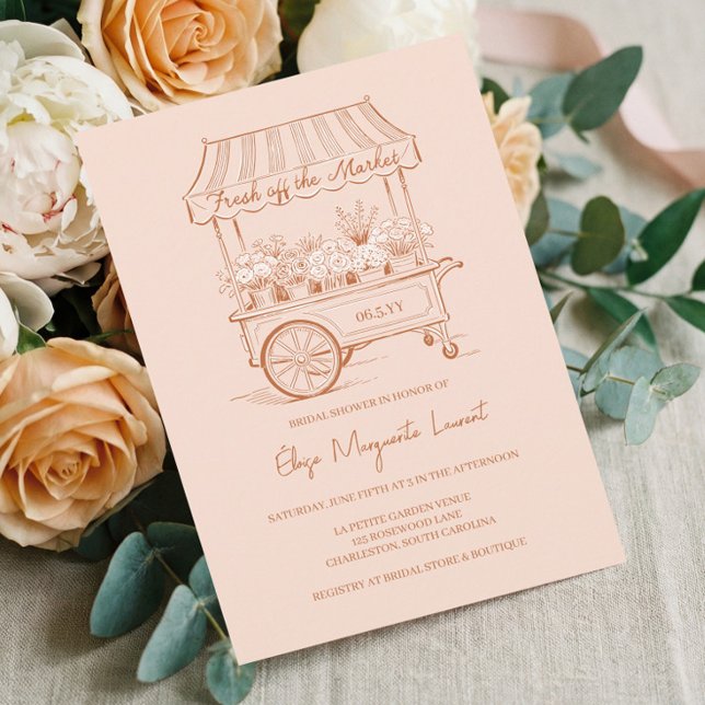 Fresh Off The Market Floral Cart Bridal Shower Invitation (Fresh Off The Market Floral Cart Bridal Shower Invitation)