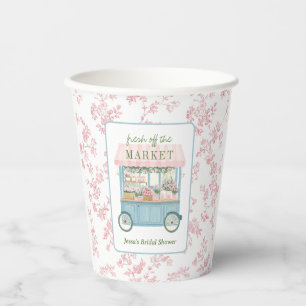 Fresh Off The Market Floral Farmer's Bridal Shower Paper Cups