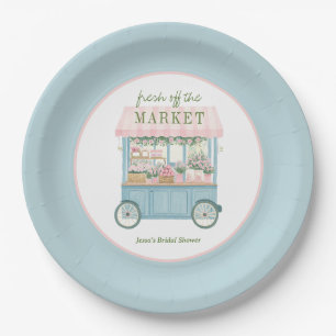Fresh Off The Market Floral Farmer's Bridal Shower Paper Plate