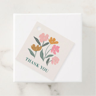 Fresh Off the Market Floral Illustrated Thank You Favour Tags