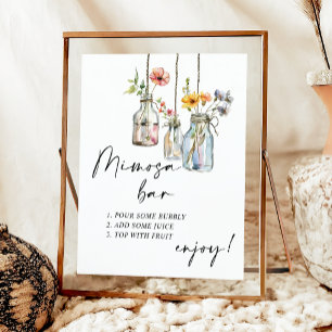 Fresh Off The Market Floral Jar Mimosa Bar Poster