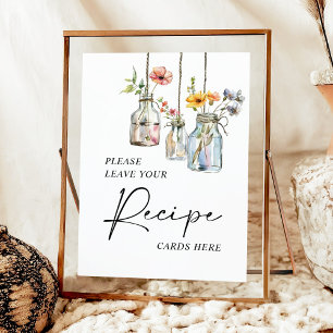 Fresh Off The Market Floral Jar Recipe Poster