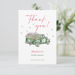 Fresh Off The Market Floral Truck Bridal Shower Thank You Card