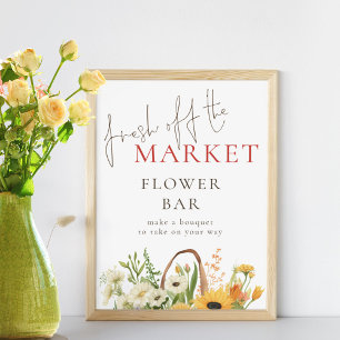 Fresh off the Market Flower Bar Bridal Shower Poster