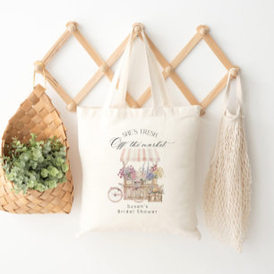 Fresh Off the Market Flower Cart Bridal Shower Tote Bag